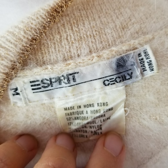 Vintage Angora Blend Cropped Sweater Gold Small - Picture 6 of 7